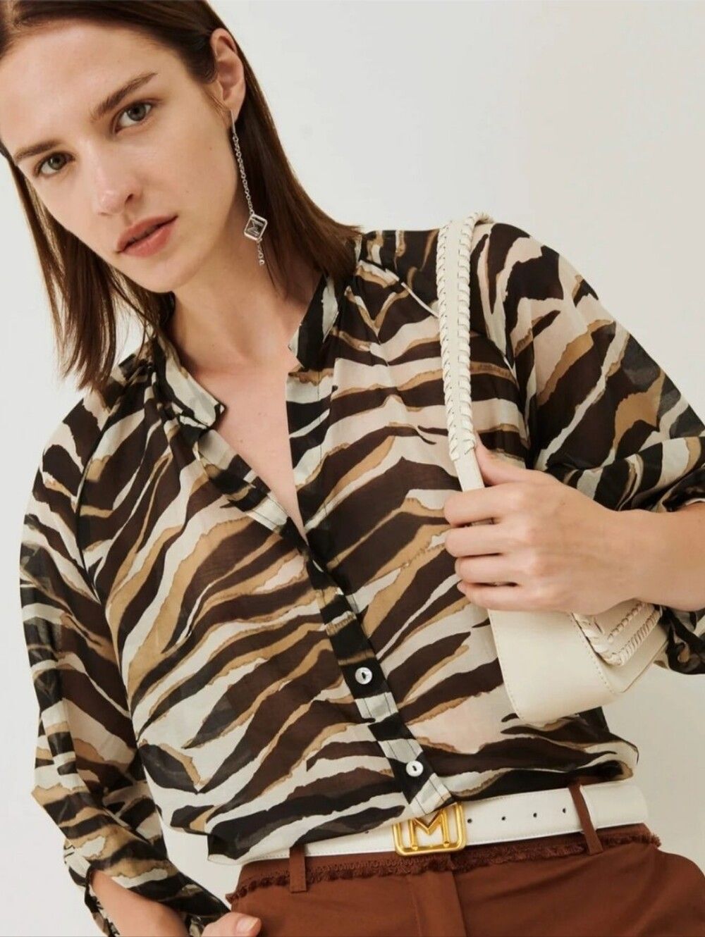 Marella Sport Baltico Black Animal Print Shirt - Picture 2 of 10